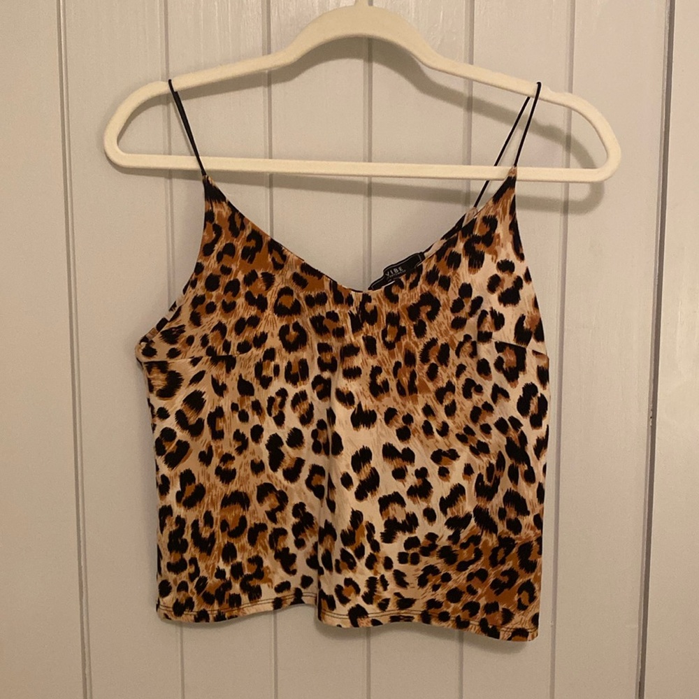 Simple Cheetah Spaghetti Strap Tank Top